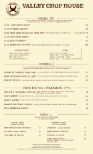 Menus – Valley Chop House